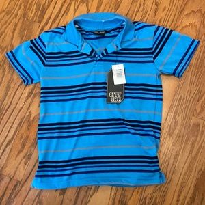 NWT Kid’s Boy’s Blue Striped Polo Shirt 14/16